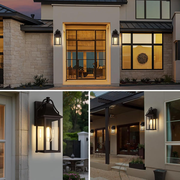 Dusk to Dawn Outdoor Wall Lantern, Waterproof Porch Light, Brown5