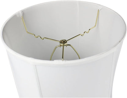 14"X16"X17” Prestige Tall Drum Lampshade with Brass Spider Fitter - Perfect for Desk and Tall Table Lamps - Large Cylinder Shade Replacement, White Shantung Fabric5
