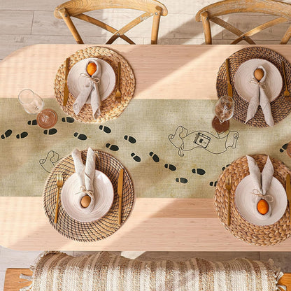 1 Pcs Footprint Map Magical Wizard Table Runner Wizard Party Decor5