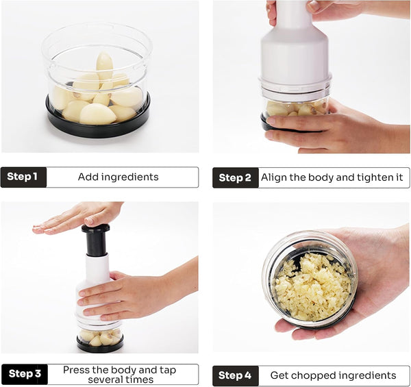 Vegetable Chopper, Manual Food Processor, Hand Push Garlic Onion Cutter, Suitable for Vegetables, Ginger, Fruits, Nuts, Herbs3
