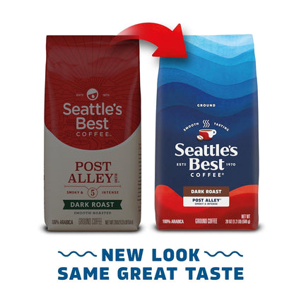 Post Alley Dark Roast Ground Coffee, 20 Oz Bag | 100% Arabica Ground Coffee; Post Alley Dark Roast Blend; Single 20 Oz Bag2
