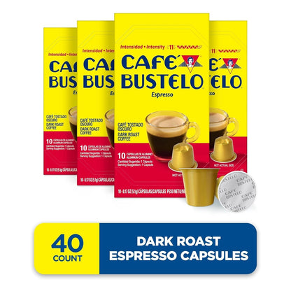 Café Bustelo Espresso Capsules, Nespresso Originalline Compatible, 40 Count | Dark Roast Espresso Coffee, Aluminum Single Serve Pods, Rich Flavor That Stands up to Milk & Sugar, Ideal for Cafecitos3