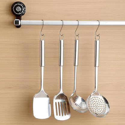 Stainless Steel Cooking Utensils Set 4 Pieces, Kitchen Tools Set Include Metal Spatula Set, Kitchen Skimmer, Soup Ladle, Kitchen Gadgets Essentials New Home Must Have2