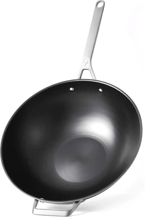 13 Inch Tri Ply Carbon Steel Wok Pan - Naturally Nonstick, Nitrided Carbon Steel - Lightweight, Non Toxic Cookware, No Coatings - Induction Wok, Oven, Outdoor Grill Cooking1