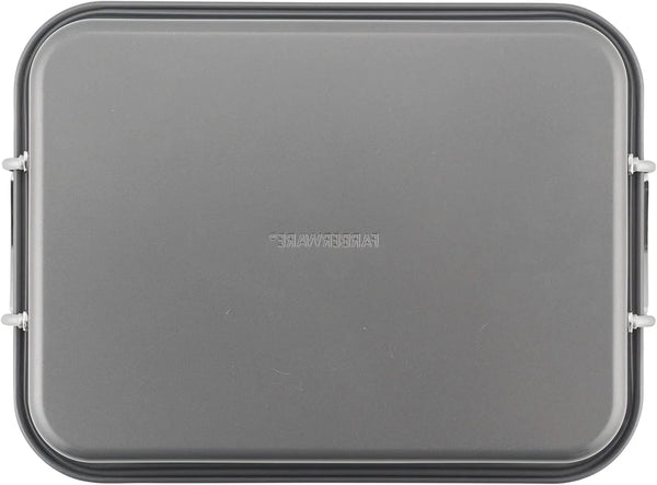 Bakeware Nonstick Roaster with Flat Rack, Roasting Pan with Rack for Home Cooking, 11-Inch X 15-Inch, Gray13