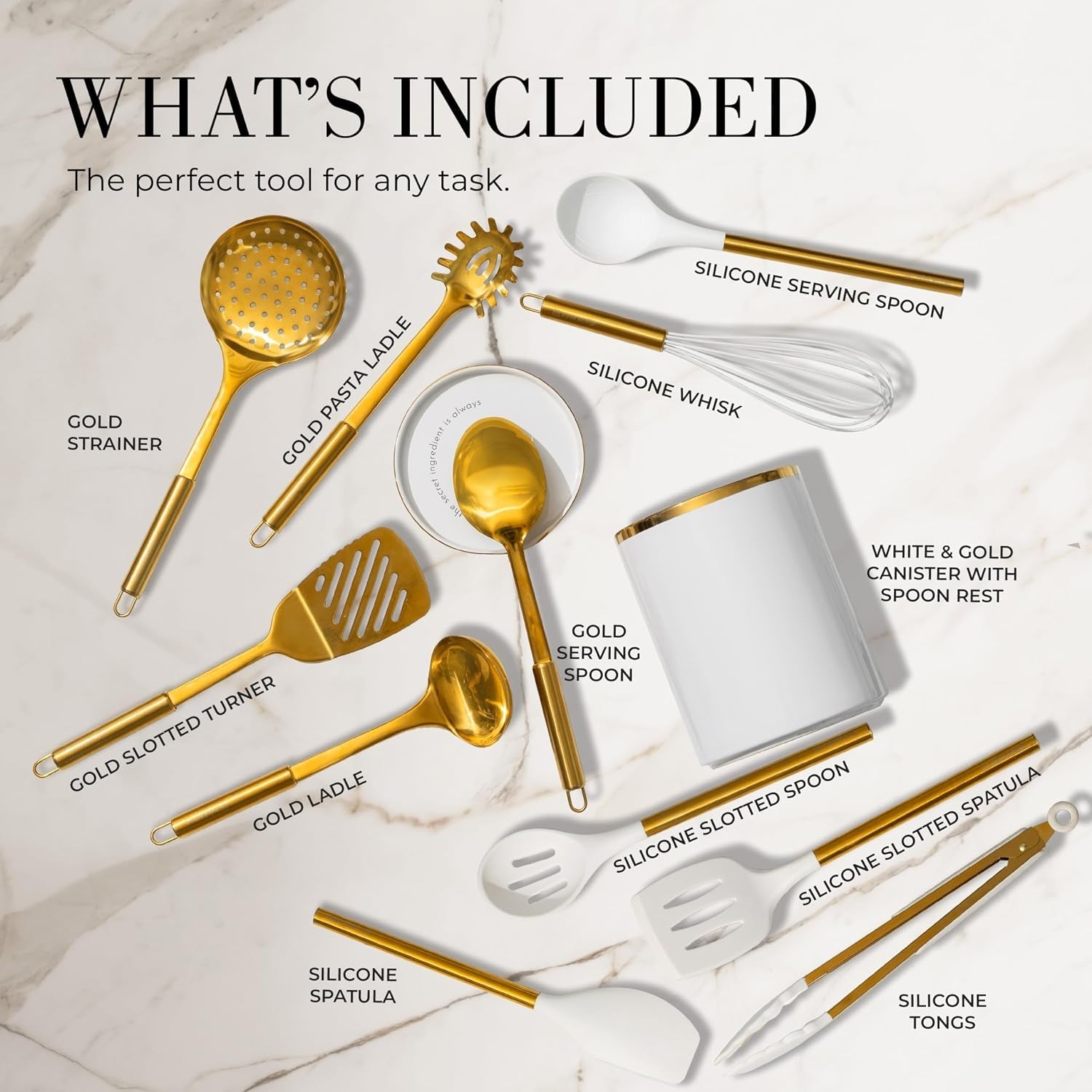 white-and-gold-cooking-utensils-set-13-piece-kitchen-set-with-white-ceramic-utensil-holder-and-stackable-gold-spoon-rest-luxury-kitchen-accessories-for-stylish-cooking