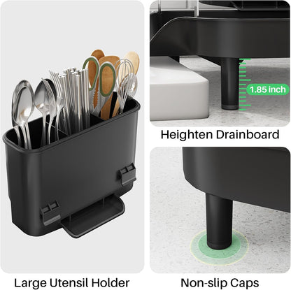 Expandable Dish Drying Rack for Small Kitchen Counter, Black8