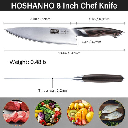 Kitchen Knife in Japanese High Carbon Steel, Professional High-Class Chef'S Knife 8 Inch, Non-Slip Ultra Sharp Cooking Knives with Ergonomic Handle5