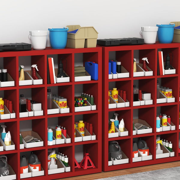 Cardboard Storage Bins Boxes 35 Packs 12X8X4.5 Inches, Easy Assembly Pantry Organizer Bins for Shelf, White5