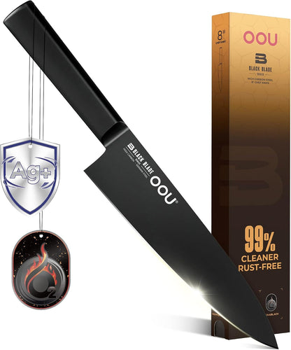 ® Black Blade 8 Inch Chef Knife with Agshield™ & Cerablack™ Technology, Rust-Resistant & Easy-Clean Finish, High Carbon Stainless Steel for Meat & Vegetables1