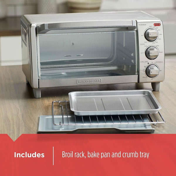 BLACK+DECKER 4-Slice Toaster Oven with Natural Convection, Stainless Steel, TO1760SS (TO1760SST-1)4