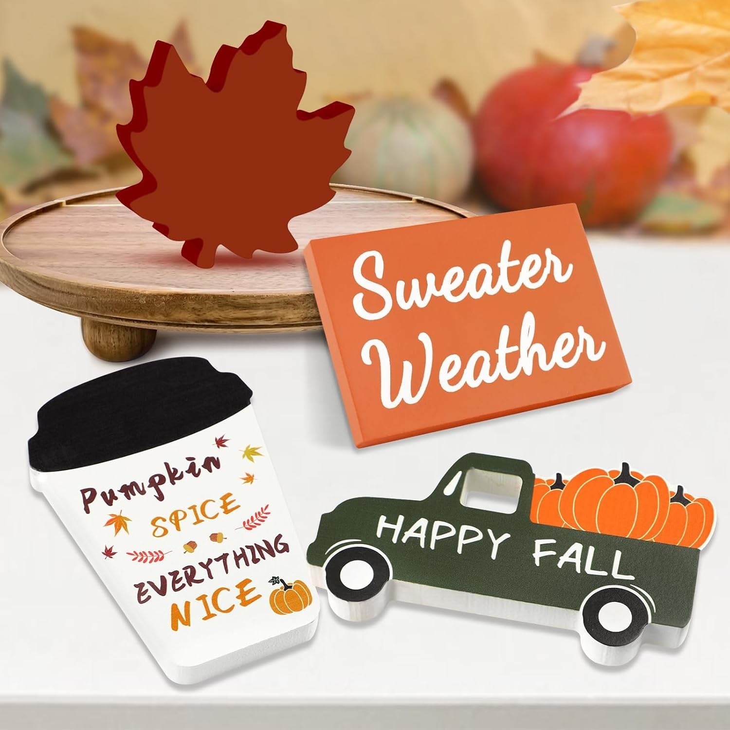 fall-decor-fall-decorations-for-home-4pcs-wooden-coffee-cup-maple-leaf-car-sweater-weather-sign-farmhouse-table-tiered-tray-decor-thanksgiving-decorations