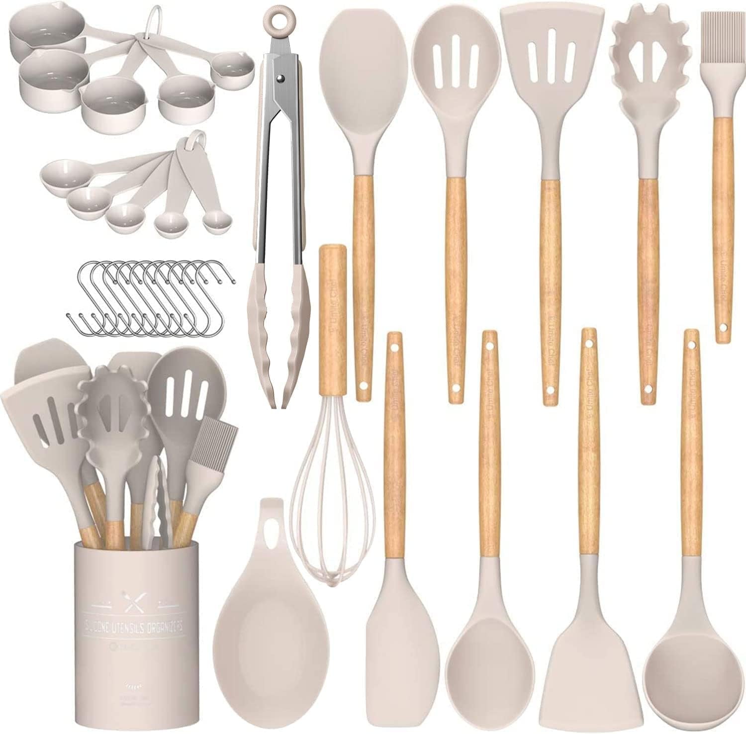 kitchen-cooking-utensils-set-33-pcs-non-stick-silicone-cooking-kitchen-utensils-spatula-set-with-holder-wooden-handle-silicone-kitchen-gadgets-utensil-set-khaki