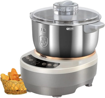 Electric Dough Maker with Ferment Function,Dough Mixer Kitchen Electric Household Stand Mixers, Microcomputer Timing,Face-Up Touch Panel,304 Stainless Steel,5L1
