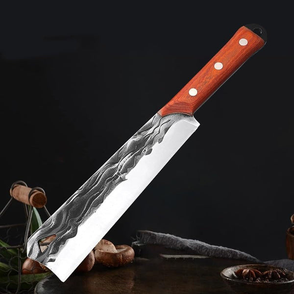 Meat Cleaver, 8 Inch Kitchen Knives with Sheath Stainless Steel Forged Firewood Knife Vegetable Cleaver Chopper Knives Butcher Knife Tools(Only Knife)3