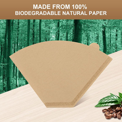 100 Pcs Disposable Coffee Filters #4 for Ninja Coffee Maker | Unbleached Coffee Filters for Ninja Coffee Bar Brewer 8-12 Cups, Compostable, Saing-Time, Tear-Resistant, Non-Residue4