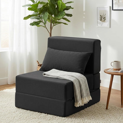 Folding Sofa Bed, Convertible Sleeper Chair, No Assembly, Black1