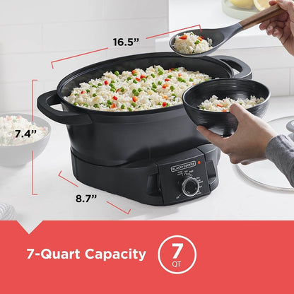 BLACK+DECKER 7QT Multicooker, 5-In-1 | 5-In-1 Multicooker with Ceramic Nonstick Pot, Neat 'N Clean Design and 7QT Capacity.4