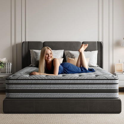 Queen Mattress,12 Inch Queen Size Mattress in a Box,Hybrid Memory Foam9