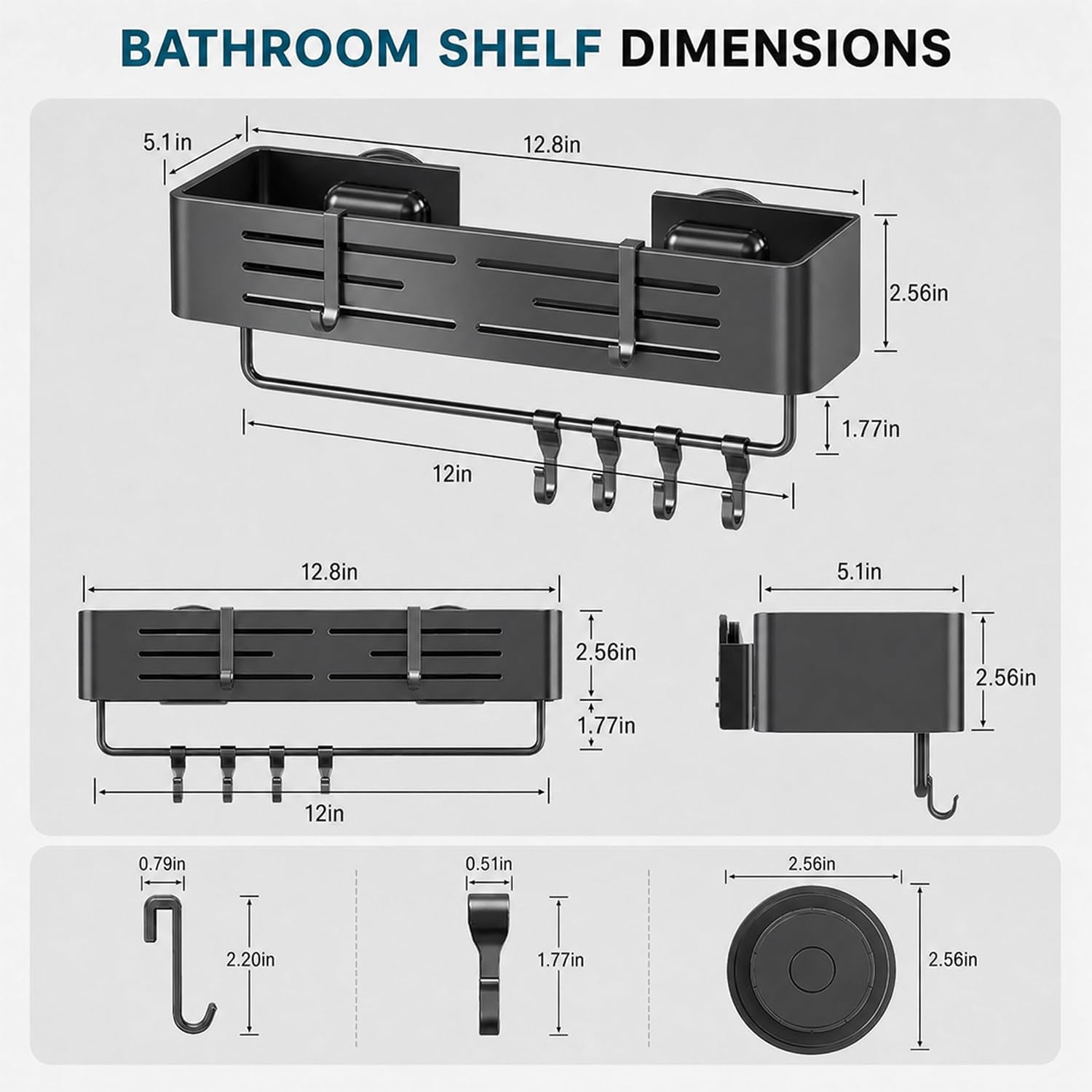 shower-caddy-suction-cup-no-drilling-rustproof-aluminum-shower-shelves