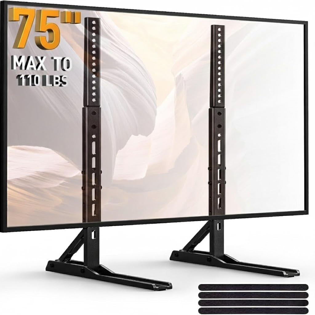 universal-tv-stand-mount-for-20-75-inch-tvs-height-adjustable-table-top-tv-stand-great-load-bearing-replacement-tv-legs-with-steel-holds-up-to-110lbs-max-vesa-800-x-600mm-pstvs01