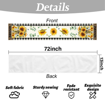 Sunflower Table Runner, Buffalo Floral Table Runners Decorations6