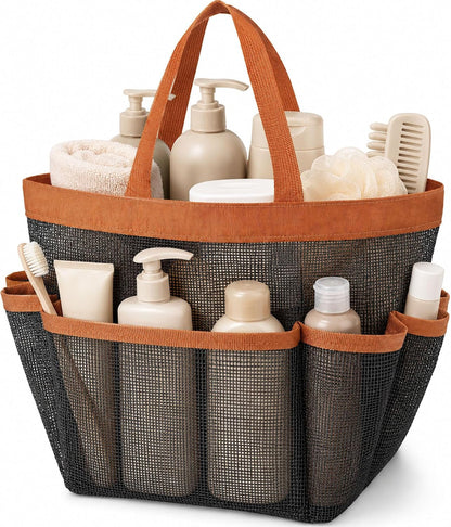 Mesh Shower Caddy for College Dorm Essentials, Large 9-Pocket Shower Basket1