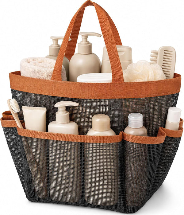 Mesh Shower Caddy for College Dorm Essentials, Large 9-Pocket Shower Basket1