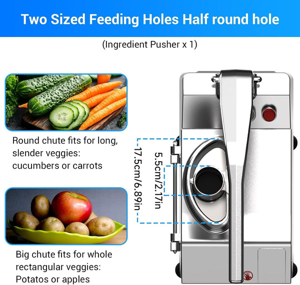 Commercial Vegetable Chopper with 6 Blades, Electric Food Processor for Slicing Dicing Shredding, Professional Cheese Grater, 550W Veggie Cutter for Restaurant, Hotel School, Cafeteria, Buffet3