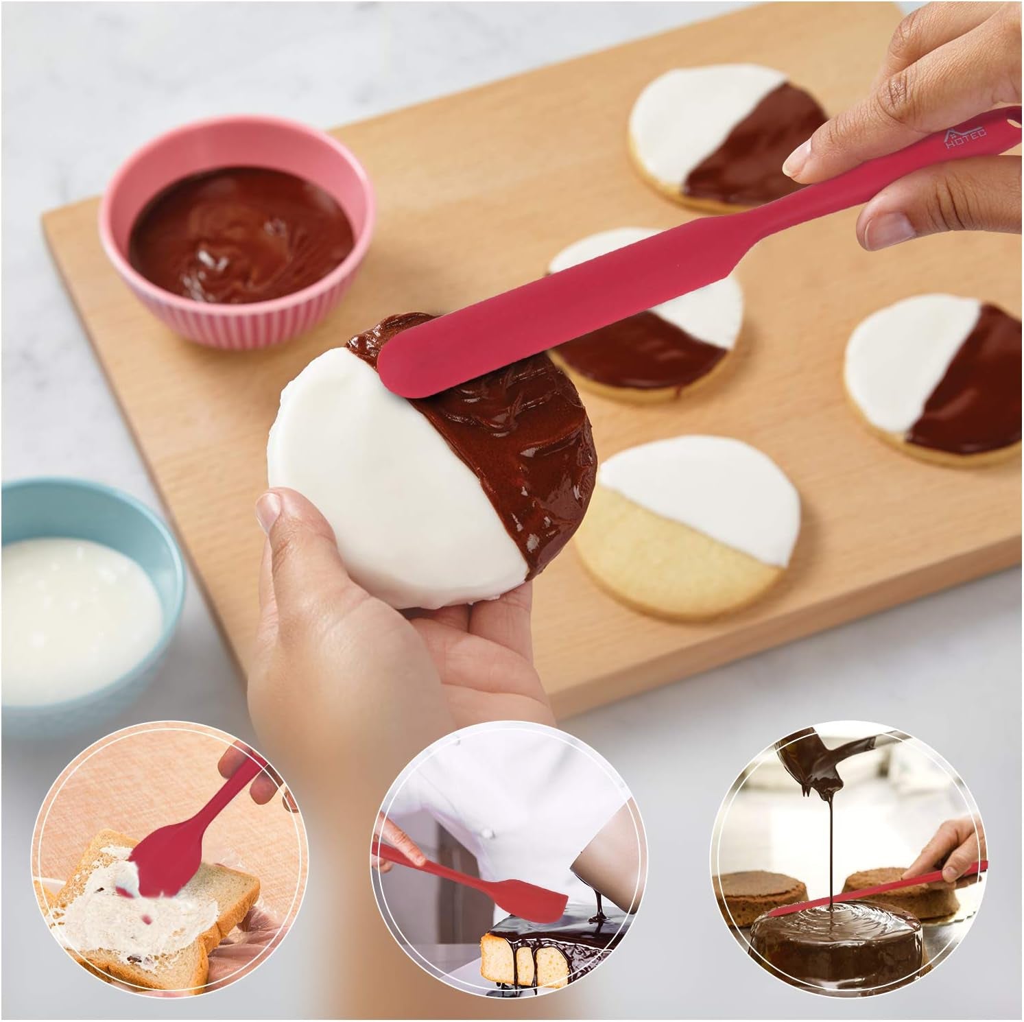heat-resistant-600-bpa-free-silicone-rubber-spatula-set-kithchen-cooking-spatulas-baking-mixing-for-non-stick-cookware-dishwasher-safe-red-set-of-5