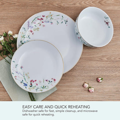 Kalina Metallic 24 Piece Dinnerware Set, Service for 85