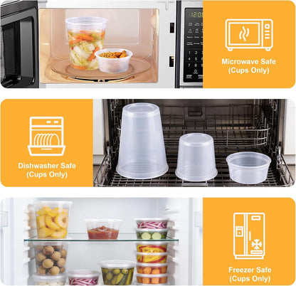60 Sets Deli Containers with Lids Plastic Food Storage Containers4