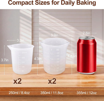 Silicone Measuring Cups for Chocolate, 4 Pack, 250Ml & 350Ml6