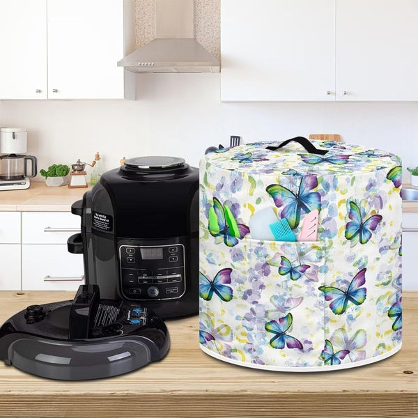 Fashion Butterfly Fryer Dust Covers for 3Qt Instant Pot Small Appliance Covers Hand Washable Dust Resistant Gifts for Kitchen Decor Living Room Slow Cooker Cover L3