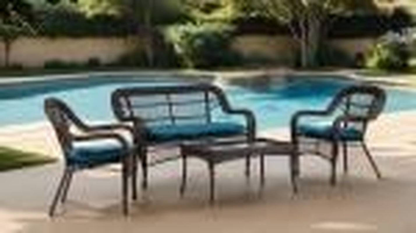4-piece-outdoor-patio-conversation-set-brown-faux-rattan-with-teal-cushions-uv-and-water-resistant