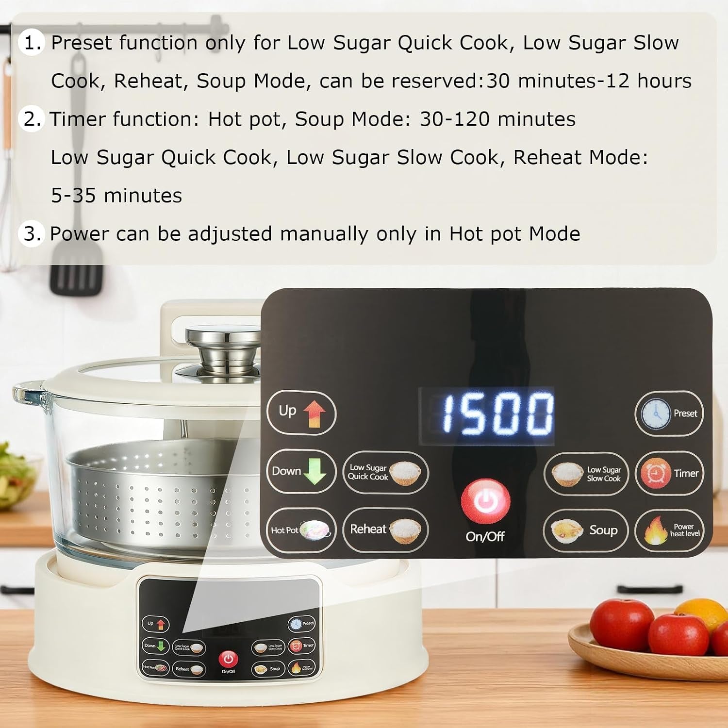 low-sugar-rice-cooker-multifunctional-low-carb-rice-cooke-r-with-auto-lift-basket-preset-timer-smart-glass-rice-cooker-with-steaming-boiling-and-hotpot-in-one-white