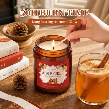 Fall Candles Gift Set with Wreath, 4 Pack, 7 Oz Each8