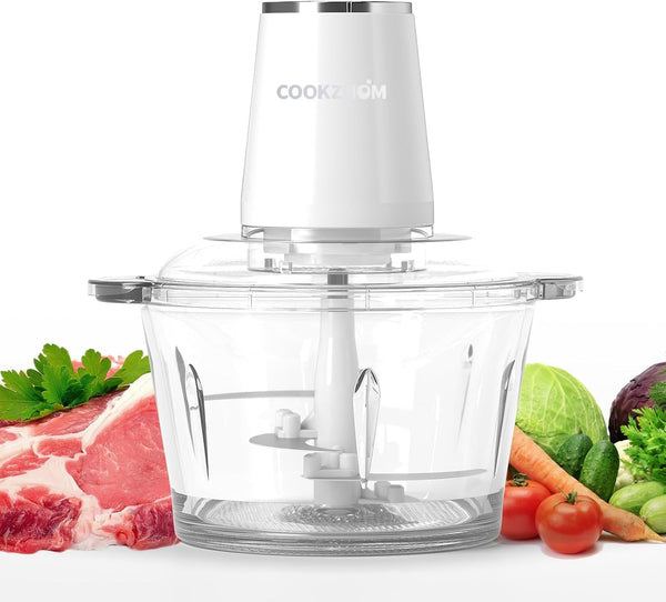 Food Processor,Electric Food Chopper with 500W Stainless Steel Motor & 2 Sharp Blade Sets,12-Cup Glass Bowl for Meat, Vegetables, Fruits and Nuts1