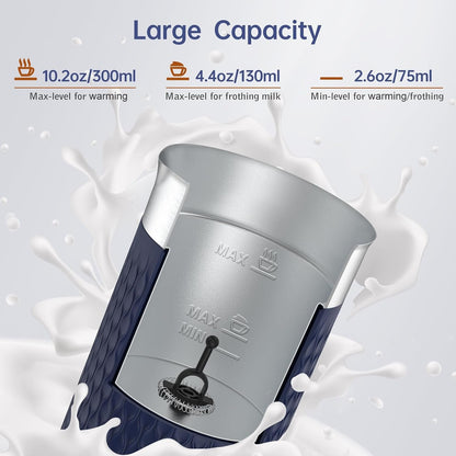 Milk Frother, 4-In-1 Electric Automatic Milk Steamer, Blue | Warm and Cold Foam Maker and Milk Warmer for Latte, Macchiato, Cappuccino, Hot Chocolate4