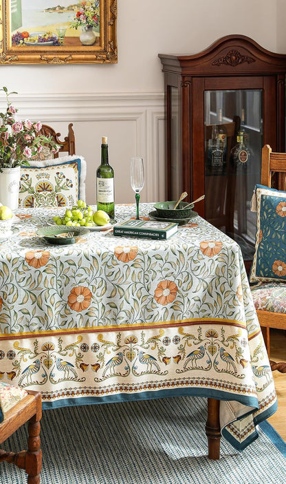 Vintage French Linen Tablecloth,Rectangular,79"X55"-Wensel8
