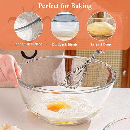 Large Glass 4.7Qt Glass Mixing Bowl for Sourdough Bread Making with Lid, Clear Glass Proofing Bowl, Large Bread Dough Bowl for Kitchen & Storage3