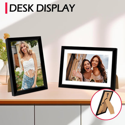 5X7 Picture Frame 2 Pack, Black Picture Frames for Wall or Tabletop Display, Fits Pictures 4X6 with Mat or 5X7 without Mat, Poster Photo Frame with Plexiglass for Gallery Home Wall Decor4