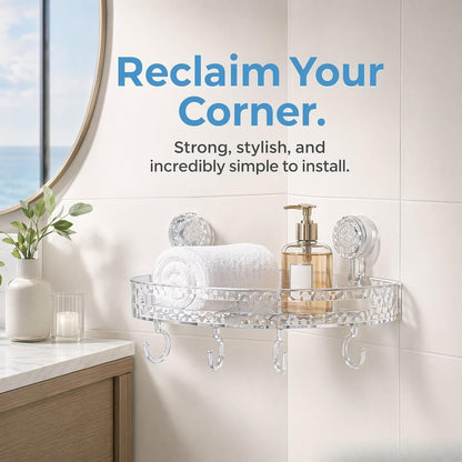 Adhesive Acrylic Corner Shower Caddy, Bathroom Shelf - 2 Pack5