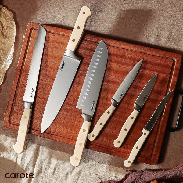 11-Piece Kitchen Knife Set with Magnetic Wood Block, Beige7