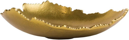 12” Decorative Antique Golden Allure Torn Metal Centerpiece Bowl with Sculpted Edges1