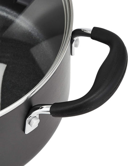 Non-Stick Cookware Set, Pots and Pans with Lids, Hard Anodized Aluminum, Dishwasher Safe, Oven Safe, Black, 12-Piece4