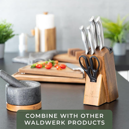 Knife Set - 7Pcs Kitchen Knife Set with Block and Integrated Sharpener - Kitchen Knife Set - Knife Block Set - Kitchen Knifes - Knives Set for Kitchen - Knife Block - Knife Set with Block7