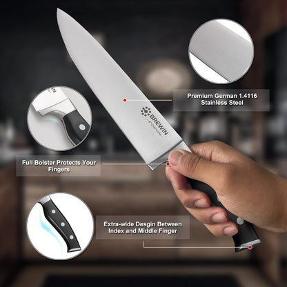 Professional Kitchen Knives, 3PC Chef Knife Set Sharp Knives for Kitchen High Carbon Stainless Steel, Japanese Cooking Knife with Gift Box4