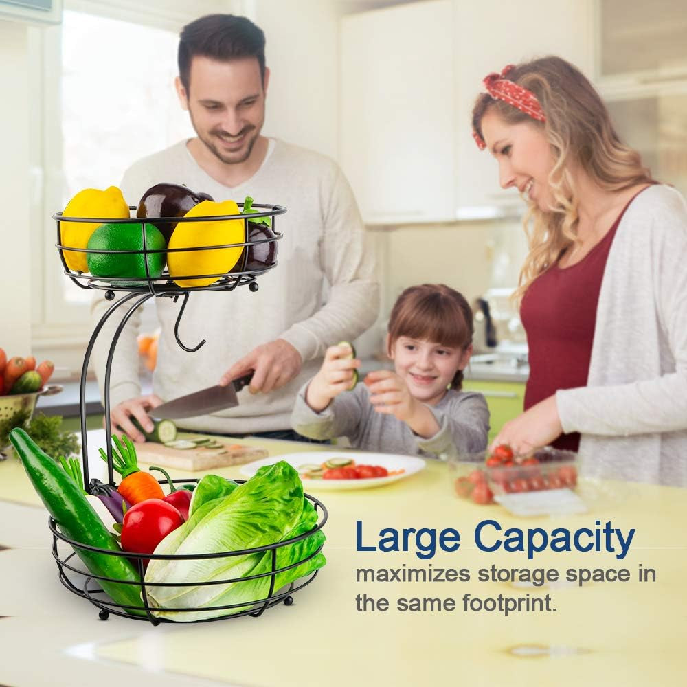 iron-2-tier-countertop-fruit-vegetables-basket-bowl-storage-with-banana-hanger-black-64-ounces