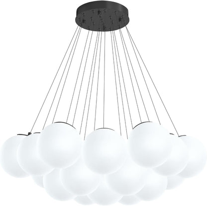 Modern Bubble Chandelier 19-Light White Glass Chandeliers Black8